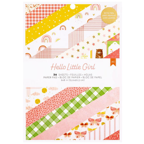 American Crafts 6x8 Paper Pad - Hello Little Girl