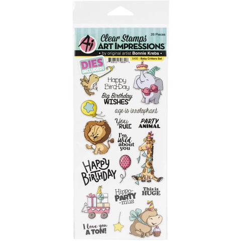 Art Impressions  Stamp and Die Set - Baby Critters