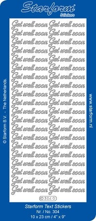 Ecstasy Crafts Inc. - Peel-off Stickers - Get Well Soon Silver