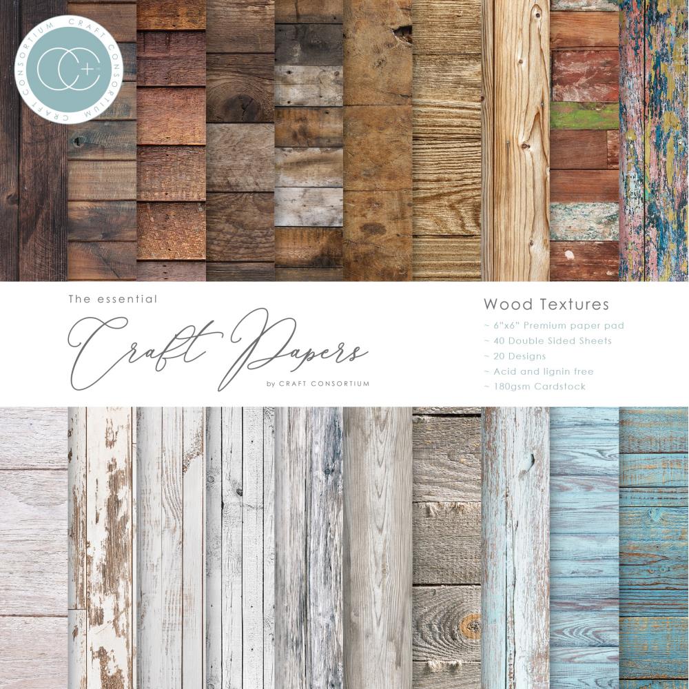 Craft Consortium 6x6 Paper Pad - Wood Textures