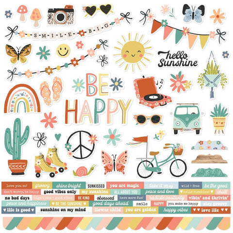 Simple Stories 12x12  Cardstock  Stickers  [Collection] - Boho Sunshine