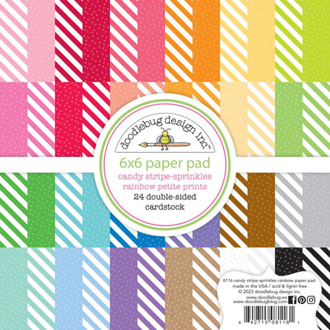 Doodlebug Design 6x6 Paper Pad - [Collection] - Candy Stripe - Sprinkles