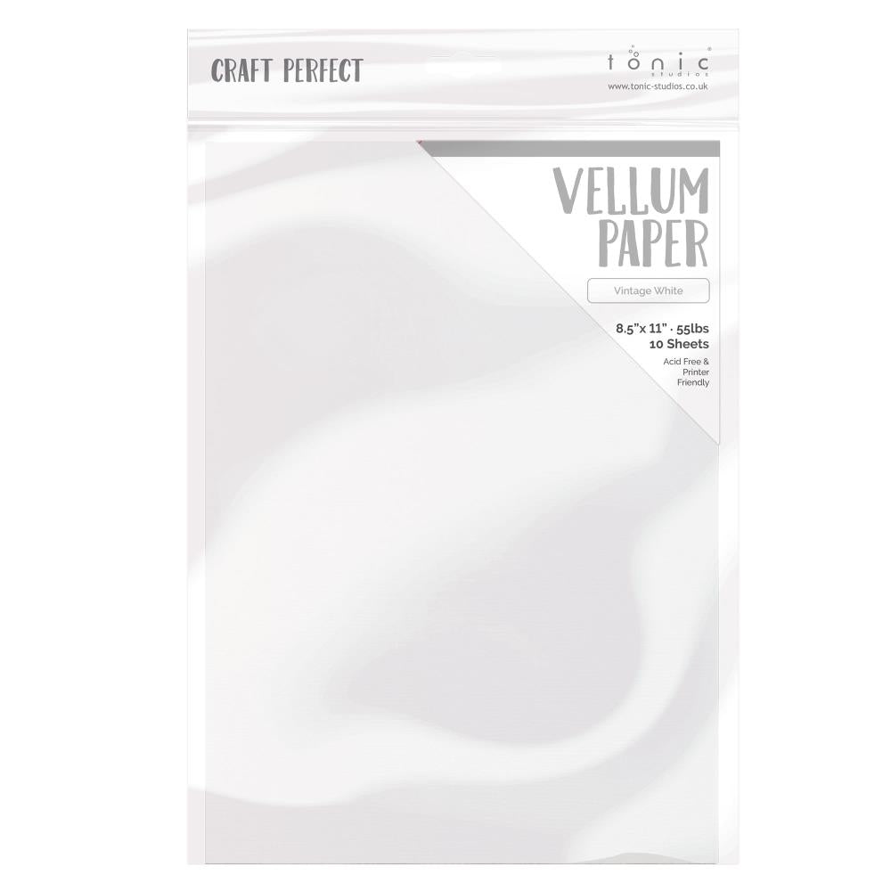 Tonic Craft Perfect 8.5 x 11" Vintage White 37 lb Vellum Paper