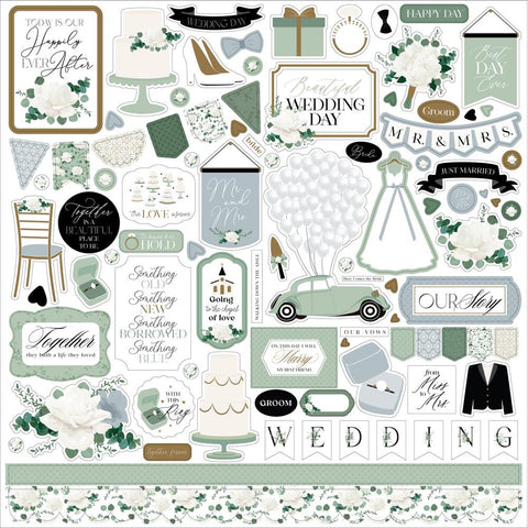 Echo Park 12x12  Stickers  [Collection] - Wedding Bells