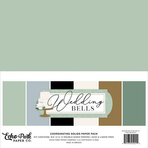 Echo Park Paper Solids Collection - [Collection] - Wedding Bells