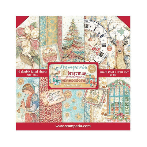 Stamperia 8x8 Paper [Collection] - Romantic Collection - Christmas Greetings