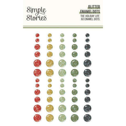 Simple Stories Glitter Enamel Dots - [Collection] - The Holiday Life