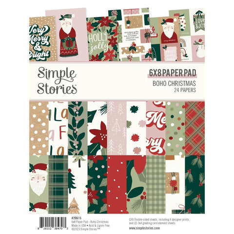 Simple Stories 6x8 Paper Pad  [Collection] - Boho Christmas