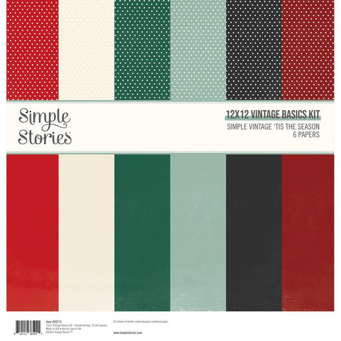 Simple Stories  12x12 Paper [Collection] - Simple Vintage Tis The Season - Basics Kit