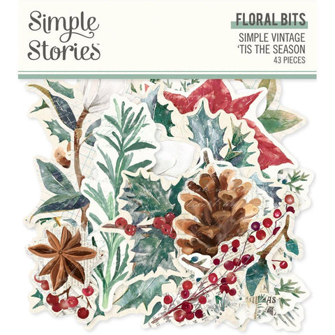 Copy of Simple Stories  Bits & Pieces  [Collection] - Simple Vintage Tis The Season floral bits