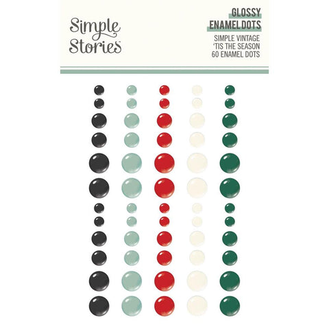 Simple Stories Glossy Enamel Dots - [Collection] - Simple Vintage Tis The Season