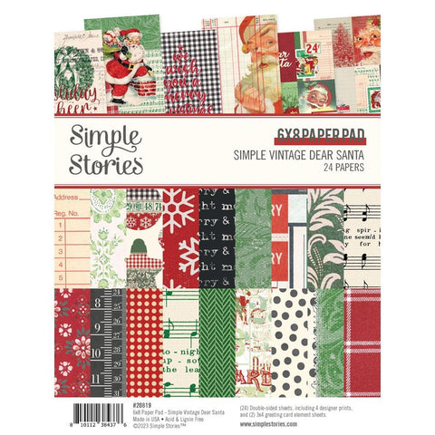 Simple Stories 6x8 Paper Pad  [Collection] - Simple Vintage Dear Santa