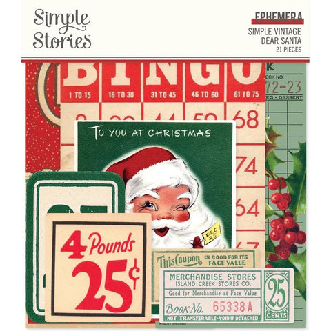 Simple Stories   Ephemera  [Collection] - Simple Vintage Dear Santa