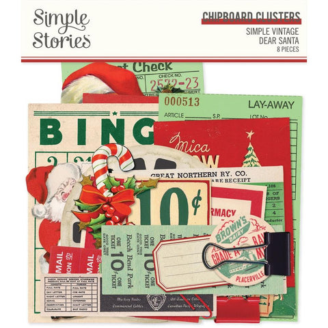Simple Stories Chipboard Clusters - [Collection] - Simple Vintage Dear Santa