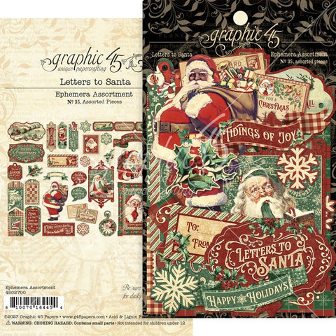 Graphic 45  Ephemera and Die Cut Assortment - [Collection] - Letters To Santa