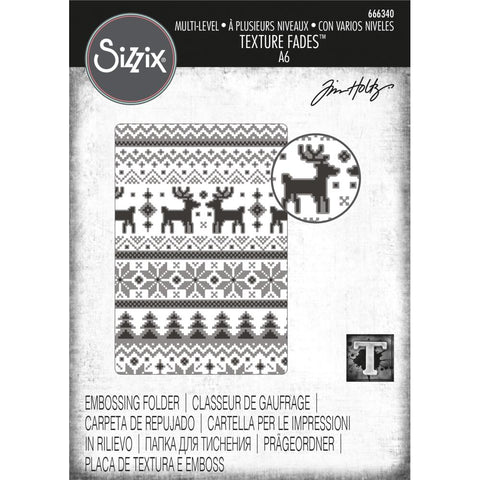 Sizzix Embossing Folders - Texture Fades - Holiday Knit
