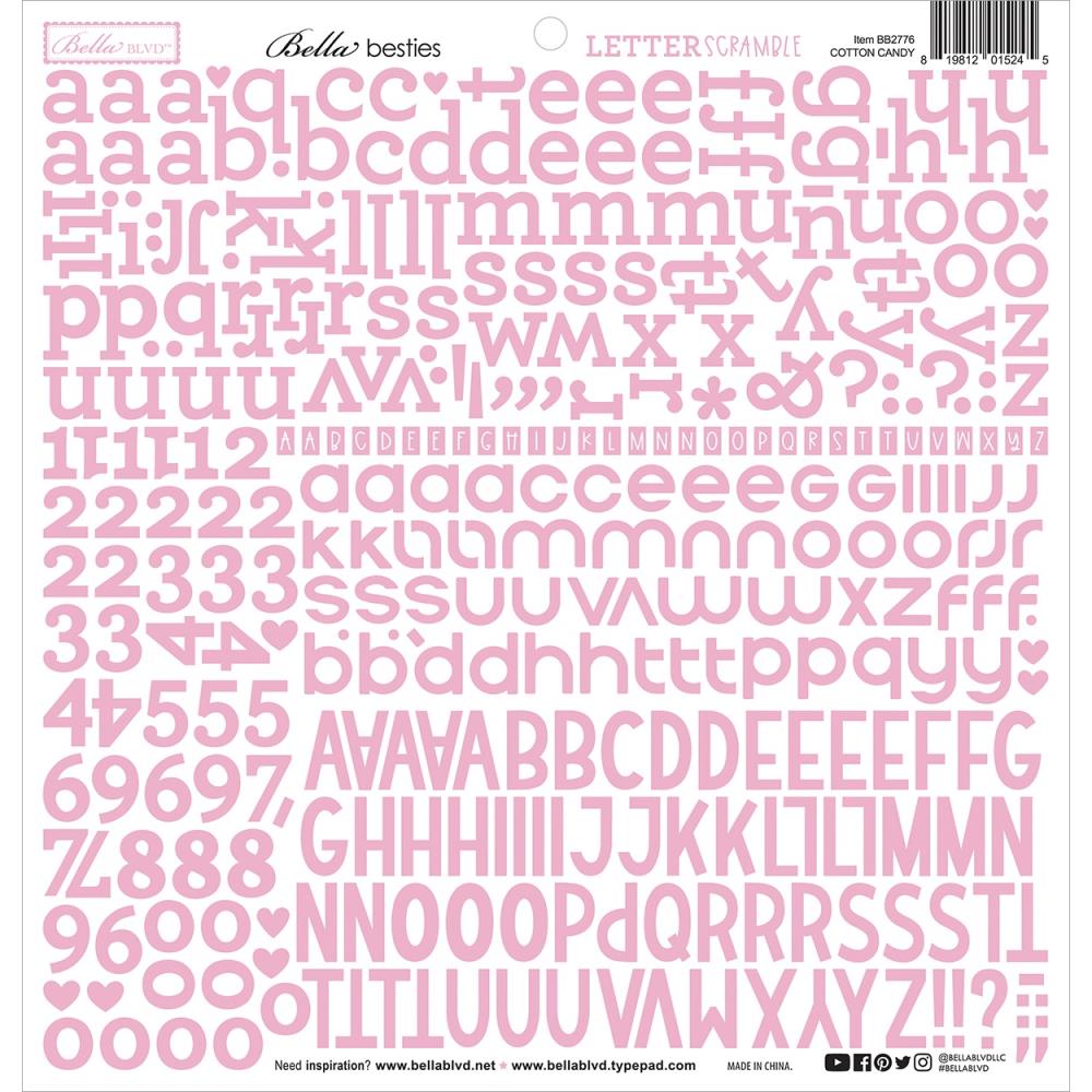 Bella BLVD - Bella Besties Letter Scramble Alpha Sticker - Cotton Candy