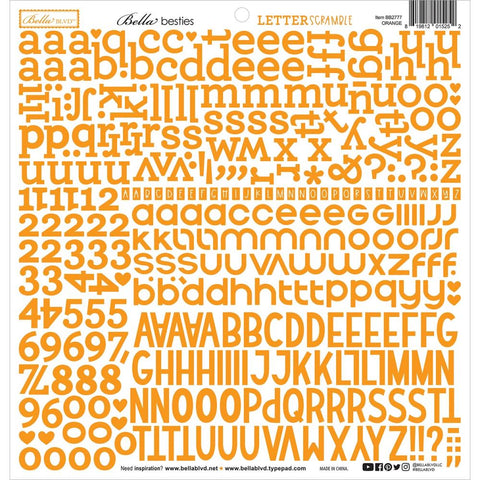 Bella BLVD - Bella Besties Letter Scramble Alpha Sticker - Orange