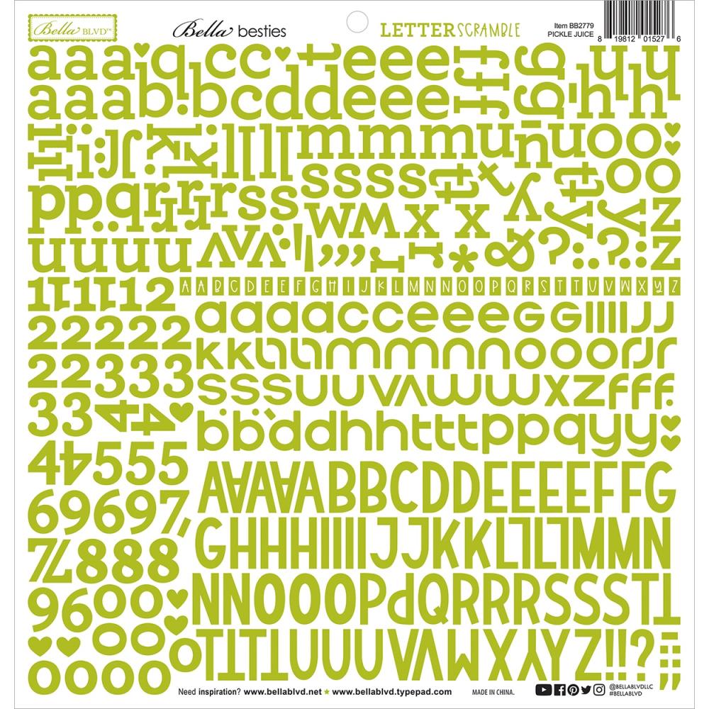 Bella BLVD - Bella Besties Letter Scramble Alpha Sticker - Pickle Juice