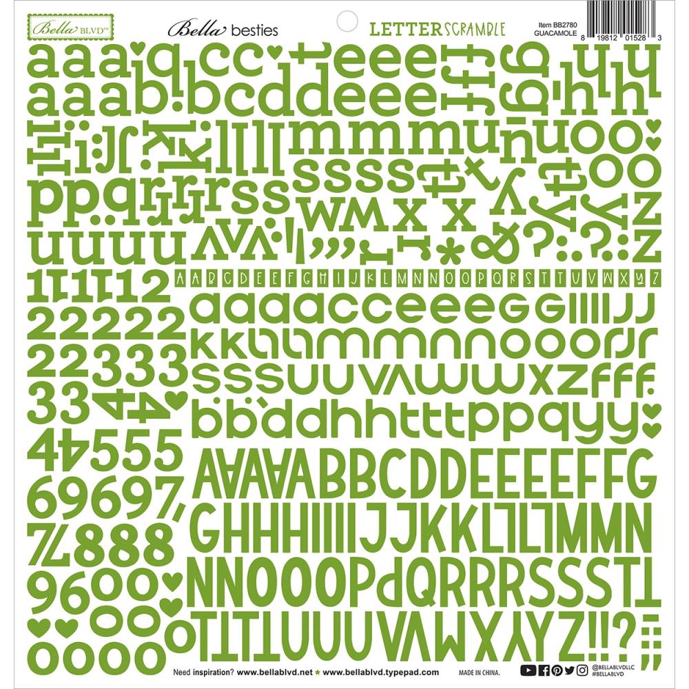 Bella BLVD - Bella Besties Letter Scramble Alpha Sticker - Guacamole