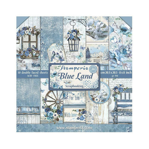 Stamperia 8x8 Paper [Collection] - Blue Land