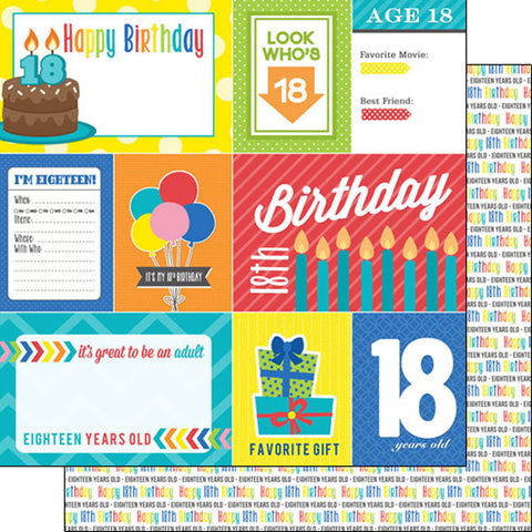 Scrapbook Customs 12x12 Paper -  18th Birthday Journal