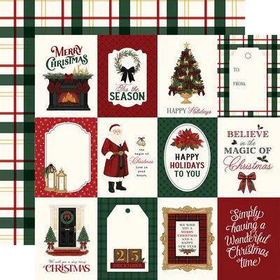 Carta Bella 12x12 Paper  [Collection] - Classic Christmas - 3x4 Journaling Cards