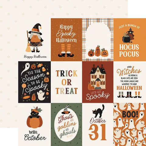 Carta Bella 12x12 Paper  [Collection] - Handmade Halloween - 3x4 Journaling Cards