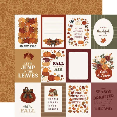 Carta Bella 12x12 Paper  [Collection] - Here Comes Autumn  - 3x4 Journaling Cards