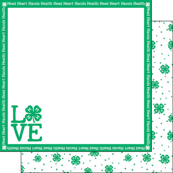 Scrapbook Customs 12x12 Paper -  4 H Love