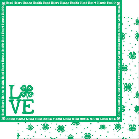 Scrapbook Customs 12x12 Paper -  4 H Love
