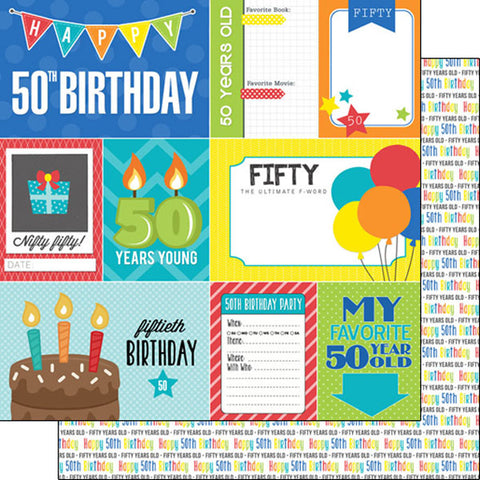 Scrapbook Customs 12x12 Paper - 50th Birthday