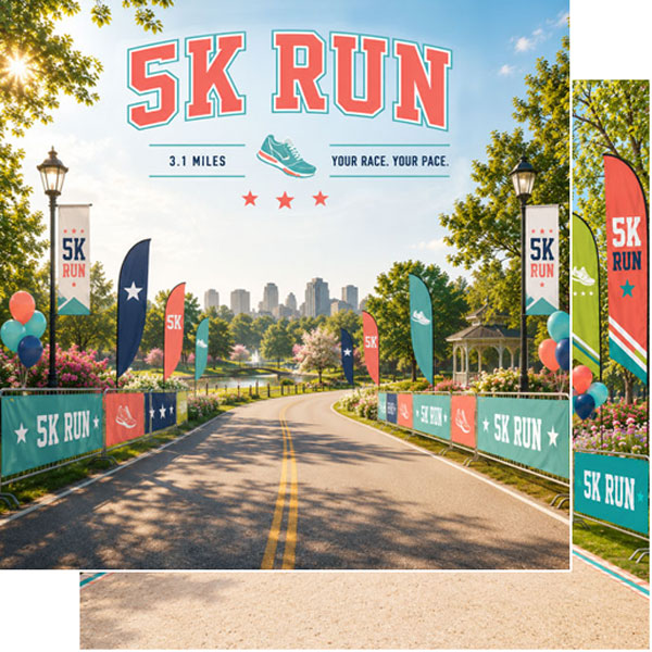 Scrapbook Customs 12x12 Paper - 5k Run Marathon