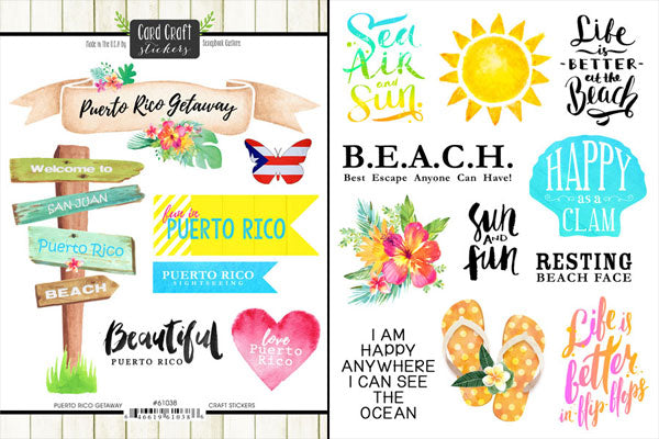 Scrapbook Customs Sticker -  Puerto Rico Getaway Stickers