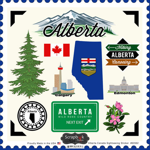 Scrapbook Customs Sticker - Alberta Sightseeing Sticker