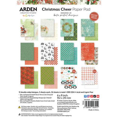 Arden Creative Studio 6x8 Paper Pad - Christmas Cheer