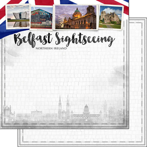 Scrapbook Customs 12x12 Paper - Belfast City Sights - Ireland