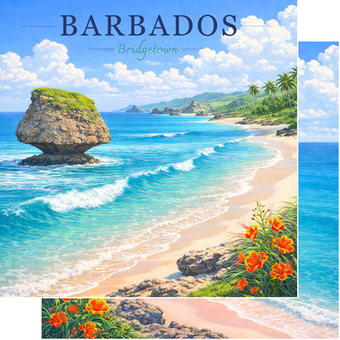 Scrapbook Customs 12x12 Paper - Barbados Bridgetown Cruise Port