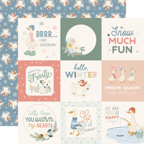 Carta Bella 12x12 Paper  [Collection] - Silly Goose Winter - 4x4 Journaling Cards