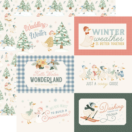 Carta Bella 12x12 Paper  [Collection] - Silly Goose Winter - 6x4 Journaling Cards