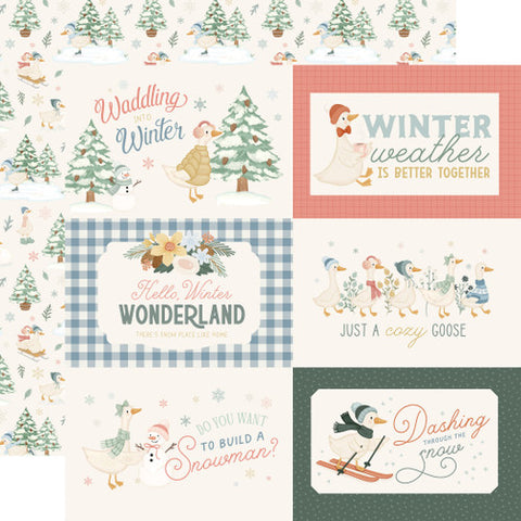Carta Bella 12x12 Paper  [Collection] - Silly Goose Winter - 6x4 Journaling Cards