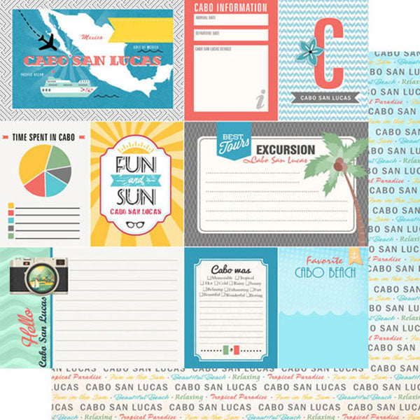 Scrapbook Customs 12x12 Paper - Mexico - Cabo San Lucus Travel Journal