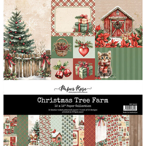 Paper Rose 12x12 Paper (Collection) - Christmas Tree Farm