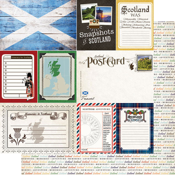 Scrapbook Customs 12x12 Paper - Scotland Journal