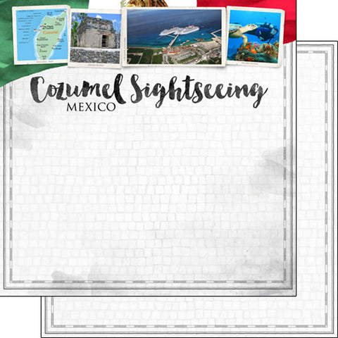 Scrapbook Customs 12x12 Paper -  Cozumel City Sights