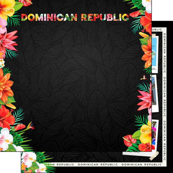 Scrapbook Customs 12x12 Paper - Dominican Republic Tropical Floral
