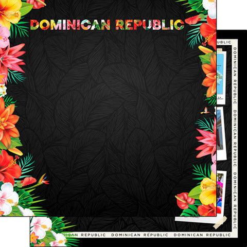 Scrapbook Customs 12x12 Paper - Dominican Republic Tropical Floral