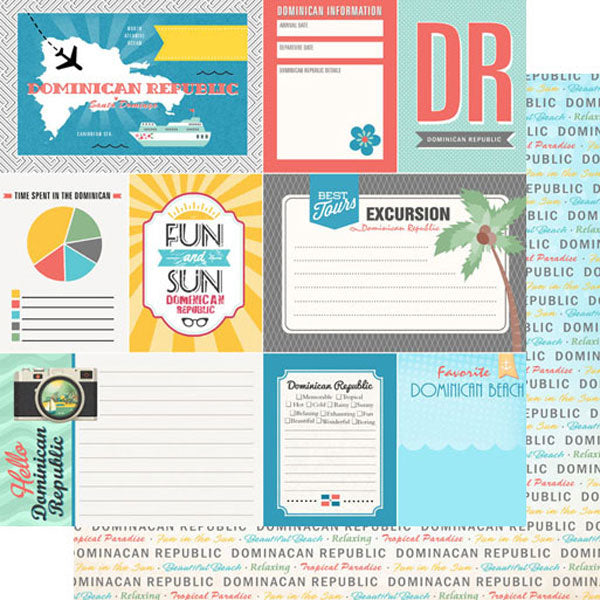 Scrapbook Customs 12x12 Paper - Dominican Republic Tropical Journal