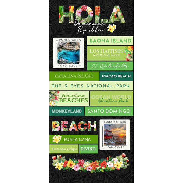 Scrapbook Customs Sticker - Dominican Republic Tropical