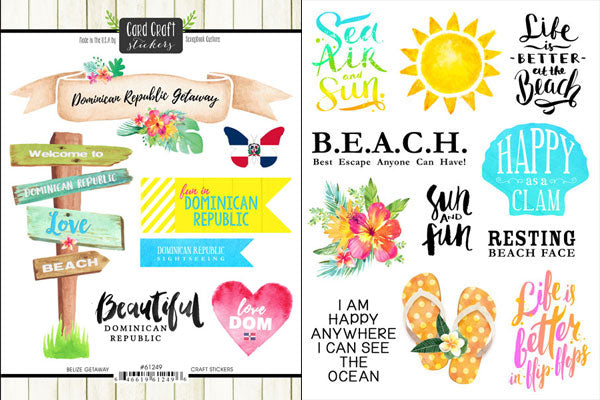 Scrapbook Customs Sticker -  Dominican Republic Getaway Stickers